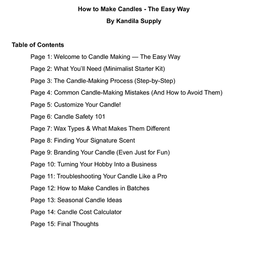 How To Make A Candle E-book- The Easy Way
